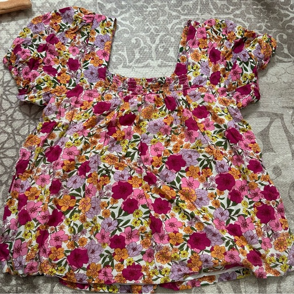 Draper James RSVP Pink Floral Square Neck Blouse - Picture 5 of 5